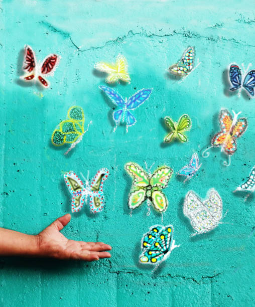 imaginary butterflies - nails art stock pictures, royalty-free photos & images