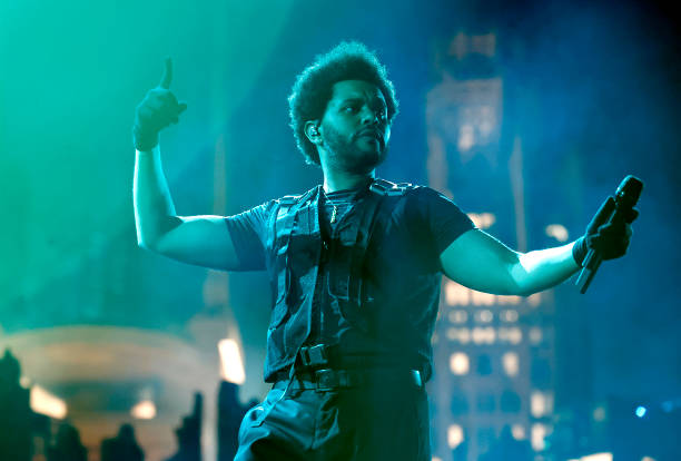 In this image released on December 7, The Weeknd performs during his “After Hours Til Dawn” tour at SoFi Stadium on November 27, 2022 in Los Angeles,...