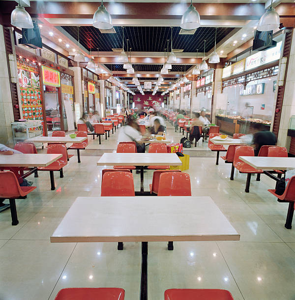 interior of fast food restaurant in beijing - junk food stock pictures, royalty-free photos & images