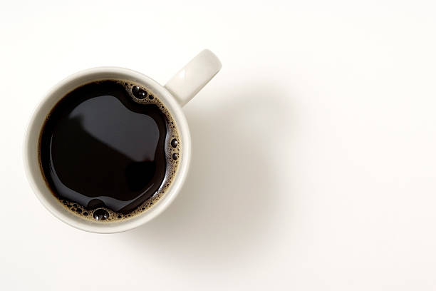 isolated shot of a cup of coffee on white background - coffee stock pictures, royalty-free photos & images