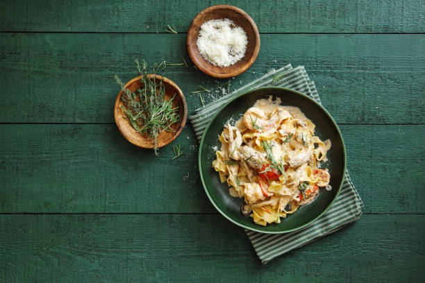 italian seafood pasta - food stock pictures, royalty-free photos & images