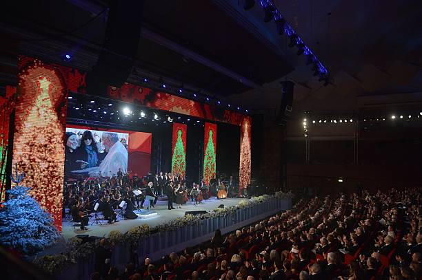 Italian singer Sister Cristina Scuccia performs during the annual Vatican's Christmas concert on December 13, 2014 at the Vatican's Conciliation...