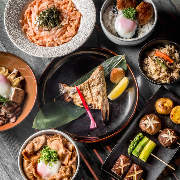 japanese cuisine food - food stock pictures, royalty-free photos & images