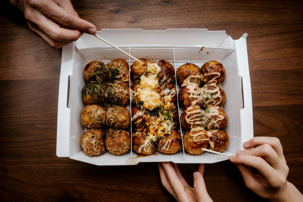 japanese food takoyaki - junk food stock pictures, royalty-free photos & images