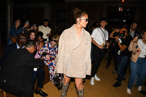 Jennifer Lopez at the COACH Spring 2024 Ready To Wear Runway Show and dinner event at the New York Public Library on September 7, 2023 in New York,...