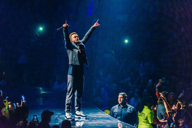 Justin Timberlake performs on stage during "The Man of the Woods Tour" at Scotiabank Arena on October 9, 2018 in Toronto, Canada.