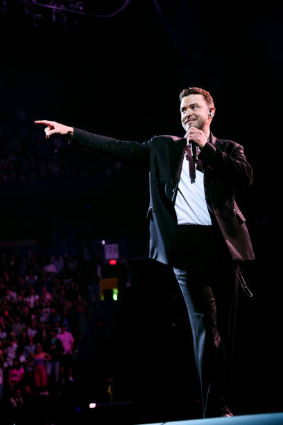 Justin Timberlake performs onstage during his The Forget Tomorrow World Tour at Rogers Arena on April 29, 2024 in Vancouver, British Columbia.