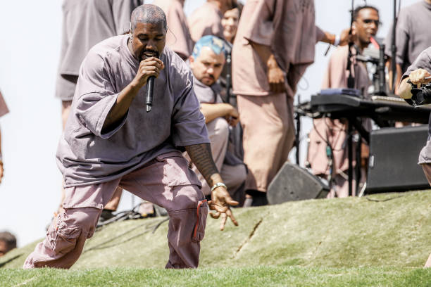 Kanye West performs Sunday Service during the 2019 Coachella Valley Music And Arts Festival on April 21, 2019 in Indio, California.