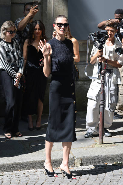 Karlie Kloss attends the Schiaparelli Haute Couture Fall/Winter 2024-2025 show as part of Paris Fashion Week on June 24, 2024 in Paris, France.