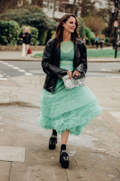 Kaya Scodelario is seen during London RTW Fashion Week on February 17, 2024 in London, England.
