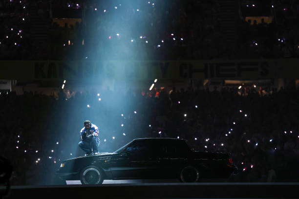 Kendrick Lamar performs onstage during Apple Music Super Bowl LIX Halftime Show at Caesars Superdome on February 09, 2025 in New Orleans, Louisiana.
