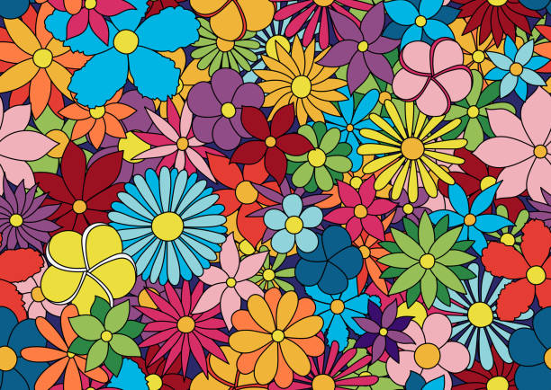 kids floral pattern - garden decoration stock illustrations