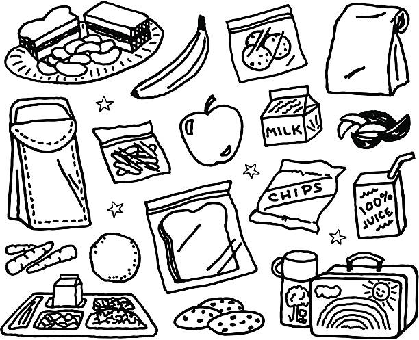 kids lunch - food stock illustrations