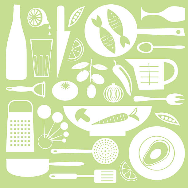 kitchen collection - food stock illustrations