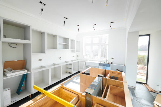 kitchen install progress - home decoration stock pictures, royalty-free photos & images