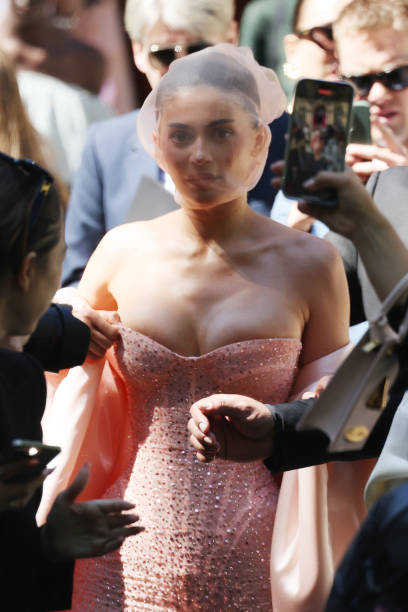 Kylie Jenner attends the Schiaparelli Haute Couture Fall/Winter 2024-2025 show as part of Paris Fashion Week on June 24, 2024 in Paris, France.