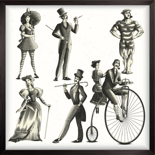 ladies and gentlemen set - fashion stock illustrations