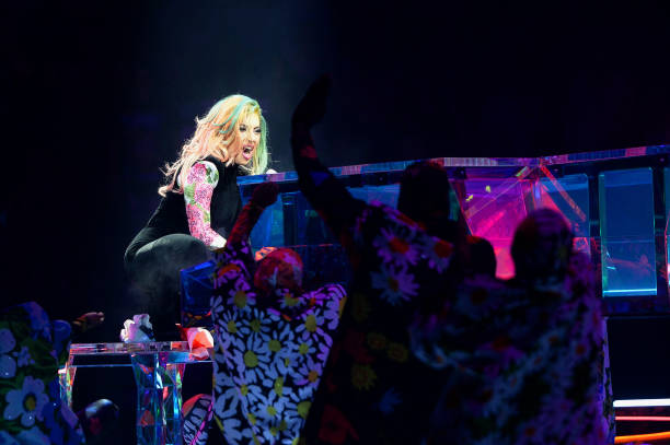 Lady Gaga performs onstage during the Lady Gaga "Joanne" World Tour at Bell Centre on November 3, 2017 in Montreal, Canada.