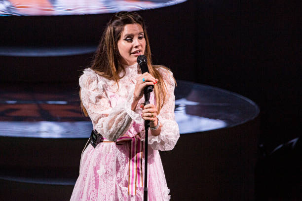 Lana Del Rey performs on stage at Cal Coast Credit Union Open Air Theatre on October 11, 2019 in San Diego, California.
