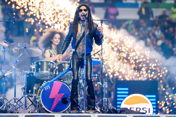 Lenny Kravitz seen during his concert during the UEFA Champions League 2023/24 final match between Borussia Dortmund v Real Madrid CF at Wembley...