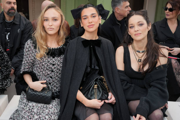 Lily-Rose Depp, Dua Lipa, Marion Cotillard at the Chanel Haute Couture Spring/Summer 2025 fashion show as part of Paris Couture Fashion Week held at...