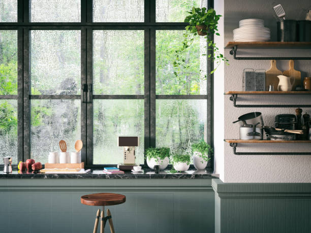loft kitchen - home decoration stock pictures, royalty-free photos & images