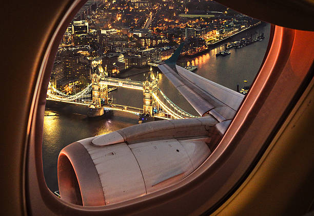 london bridge aerial view from the porthole - travel stock pictures, royalty-free photos & images