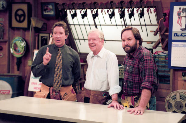 Los Angeles, CA Tim Allen, former President Jimmy Carter, Richard Karn appearing in the ABC tv series 'Home Improvement' for Habitat for Humanity.