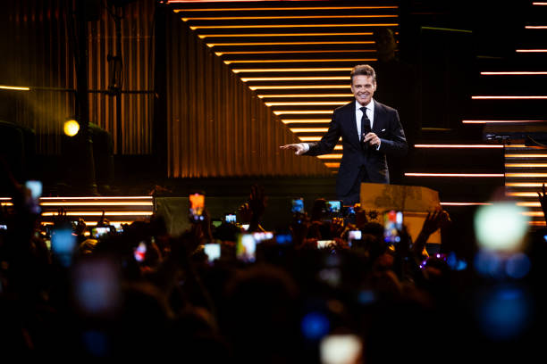 Luis Miguel performs during his second sold out show at Movistar Arena on August 04, 2023 in Buenos Aires, Argentina.