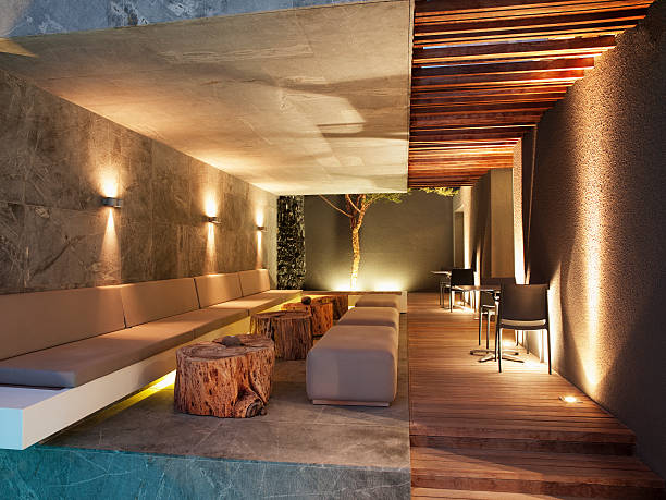 luxurious apartment in the night - home decoration stock pictures, royalty-free photos & images