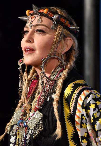 Madonna poses in the press room at the 2018 MTV Video Music Awards at Radio City Music Hall on August 20, 2018 in New York City.