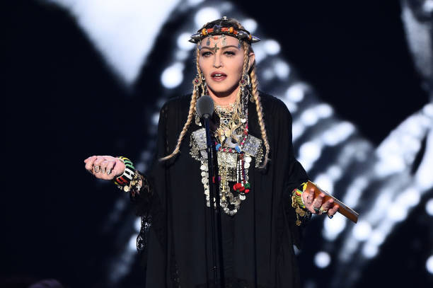 Madonna presents the award for Video of the Year onstage during the 2018 MTV Video Music Awards at Radio City Music Hall on August 20, 2018 in New...