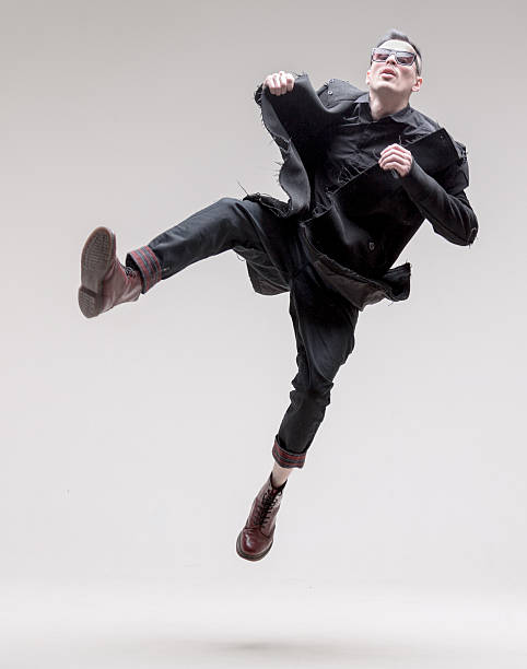 male fashion model. crazy jumps - fashion stock pictures, royalty-free photos & images