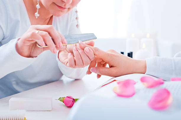 manicure treatment - nails art stock pictures, royalty-free photos & images