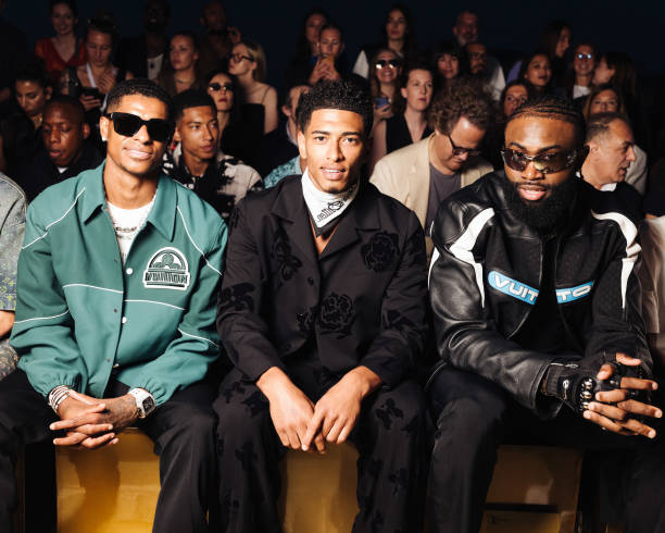 Marcus Rashford, Jude Bellingham and Jaylen Brown attends the the Louis Vuitton Menswear Spring/Summer 2024 show as part of Paris Fashion Week on...