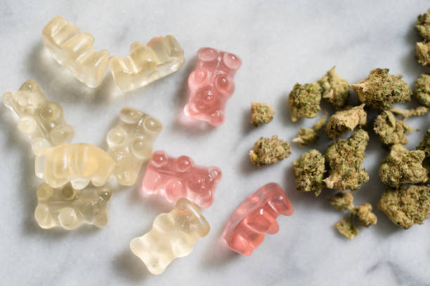 marijuana and gummy bear edibles - food stock pictures, royalty-free photos & images