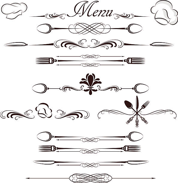 menu divider - food stock illustrations