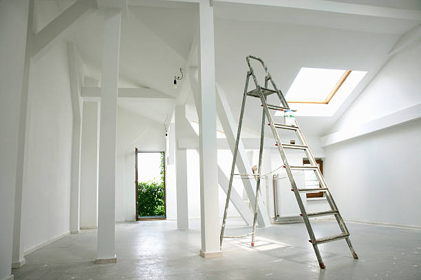 metal ladder in empty house - home decoration stock pictures, royalty-free photos & images
