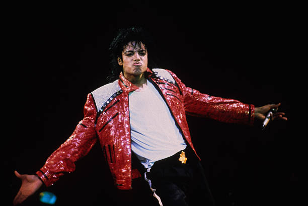 Michael Jackson performs in concert circa 1986.
