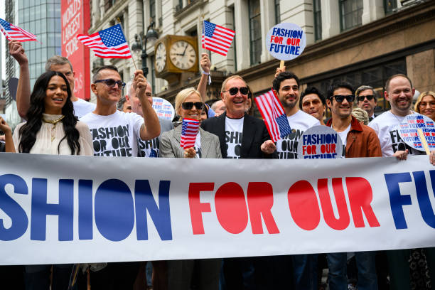 Michael Kors , and other fashion industry leaders begin the Fashion for Our Future march before the rally on the first day of New York Fashion Week...