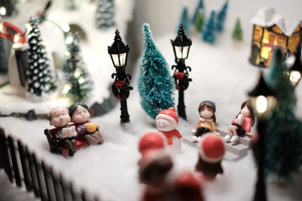 miniature village with show - home decoration stock pictures, royalty-free photos & images