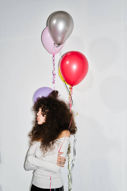 Model backstage at the Ashish show during London Fashion Week February 2025 at 180 Studios on February 24, 2025 in London, England.