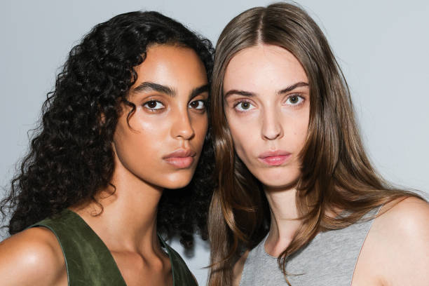 Model is posing backstage at the JW Anderson fashion show during the Milan Menswear Fall/Winter 2024-2025 on June 16, 2024 in Milan, Italy.