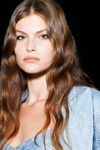 Model is seen backstage at the Ermanno Scervino fashion show during the Milan Womenswear Spring/Summer 2025 on September 21, 2024 in Milan, Italy.