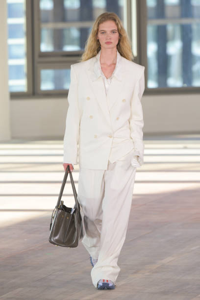 Model on the runway at the Stella McCartney Fall RTW 2025 fashion show as part of Paris Fashion Week on March 5, 2025 in Paris, France.