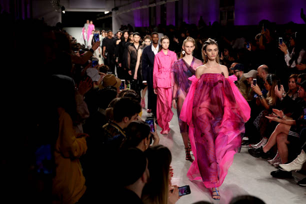 Model presents a creation from the fashion designer Lidija Kolovrat during the Lisbon Fashion Week - ModaLisboa AWAKE F/W 20-21 in Lisbon, Portugal...