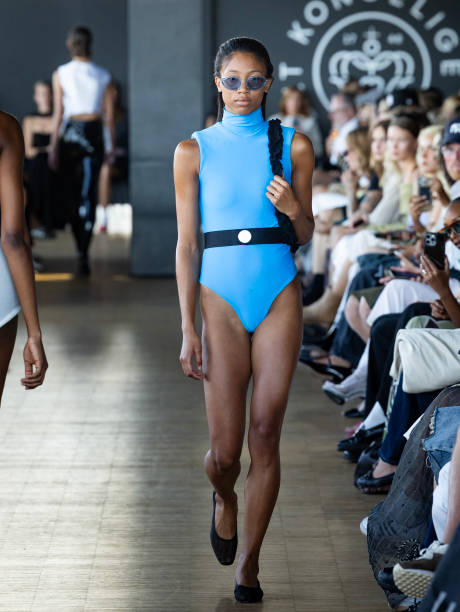 Model walks the runway at the Forza Collective show during Copenhagen Fashion Week SS25 on August 5, 2024 in Copenhagen, Denmark.