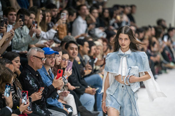 Model walks the runway at the Peter Sposito show during Day 1 of Mercedes-Benz Fashion Week Mexico 2024 on October 15, 2024 in Mexico City, Mexico.