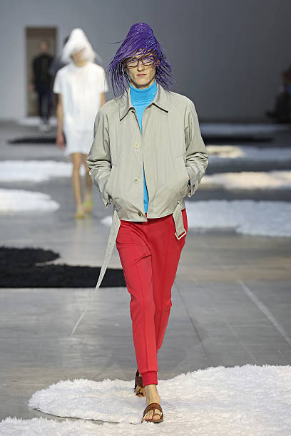 Model walks the runway at the Prada fashion show during the Milan Menswear Spring/Summer 2026 Fashion Week on June 22, 2025 in Milan, Italy.