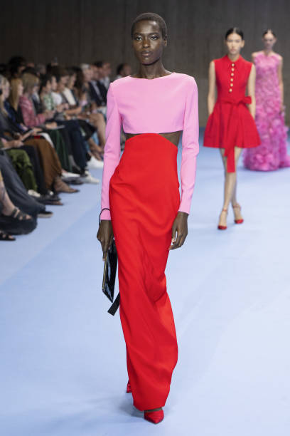 Model walks the runway during the Carolina Herrera Ready to Wear Spring/Summer 2025 fashion show as part of the New York Fashion Week on September 9,...